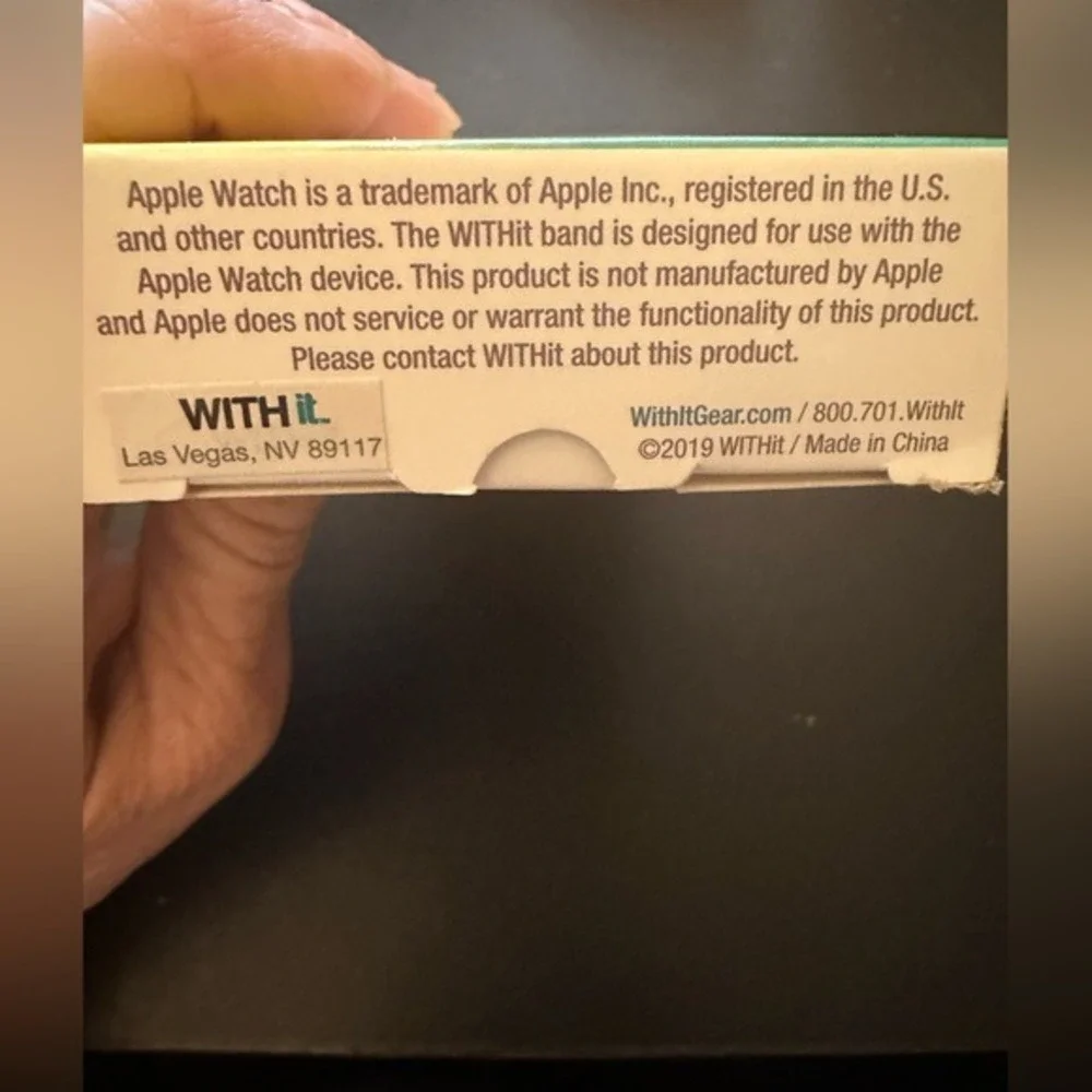 WITHit Black Silicone Band for Apple Watch 38mm 40mm‎ NBN19WA023 New